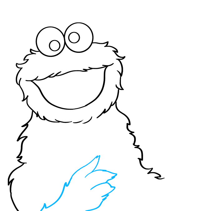 Cách vẽ Cookie Monster trong Sesame Street: Bước 4