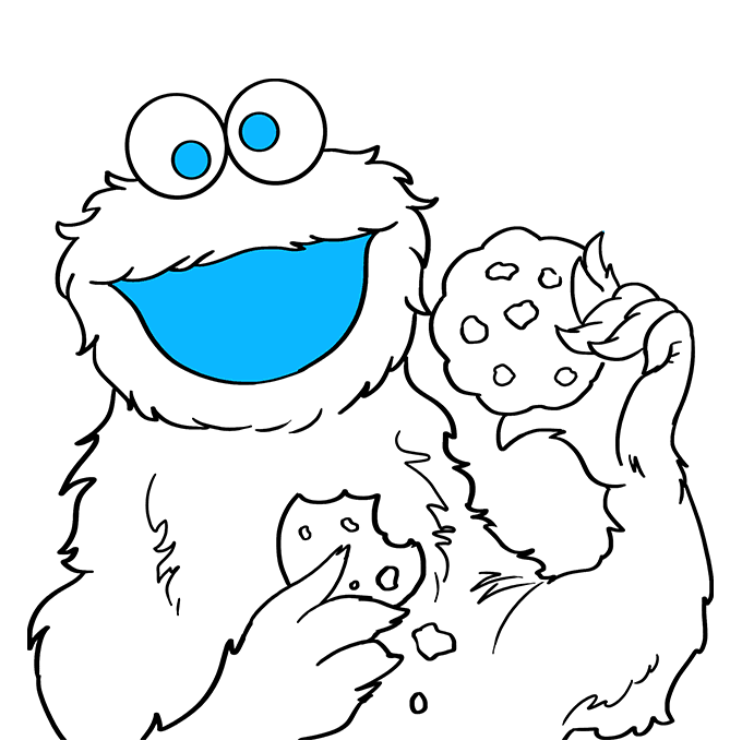 Cách vẽ Cookie Monster trong Sesame Street: Bước 9