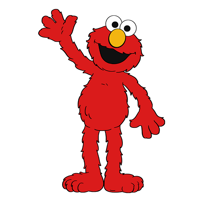 Cách vẽ Elmo trong Sesame Street: Bước 10