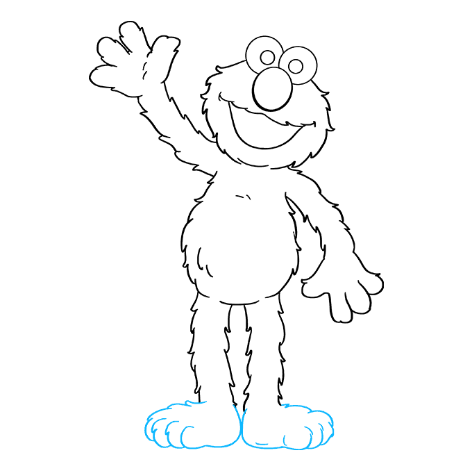 Cách vẽ Elmo trong Sesame Street: Bước 9