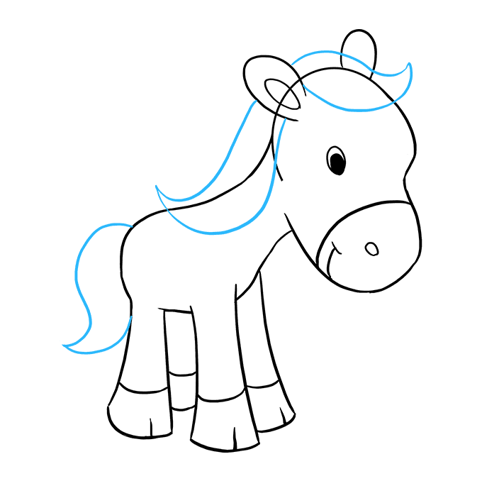 Cách vẽ Pony: Bước 7