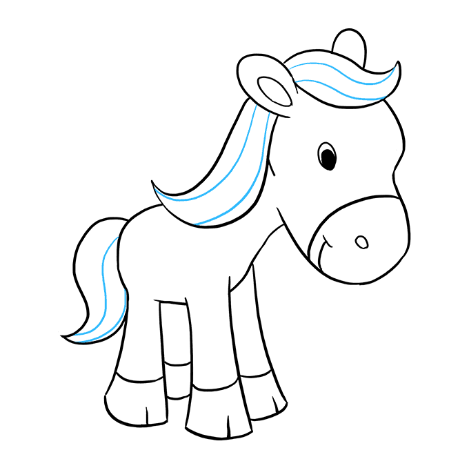 Cách vẽ Pony: Bước 9