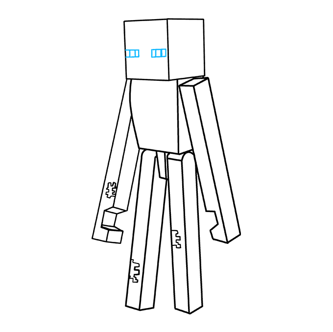 Cách vẽ Enderman trong Minecraft: Bước 9