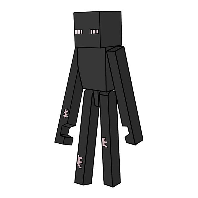 Cách vẽ Enderman trong Minecraft: Bước 10