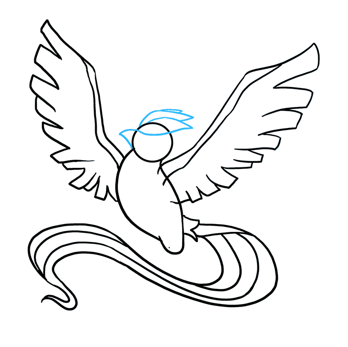 Cách vẽ Articuno: Bước 6