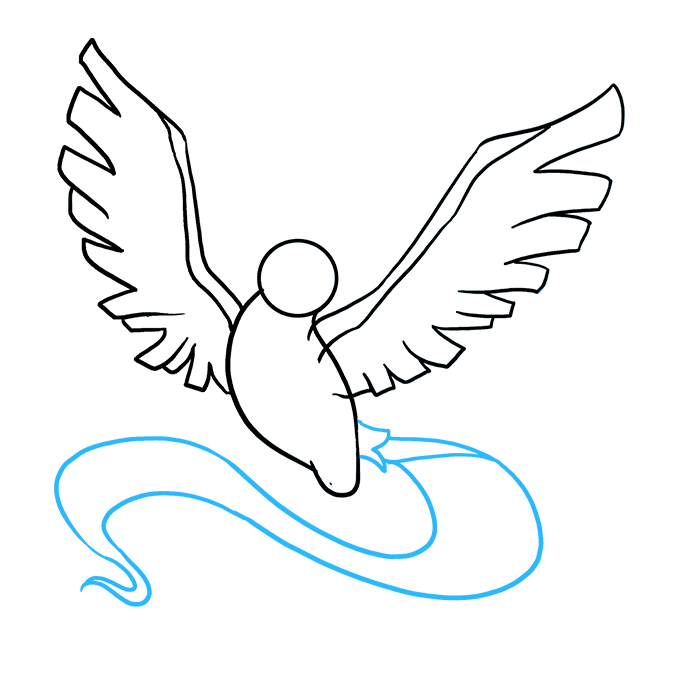 Cách vẽ Articuno: Bước 4