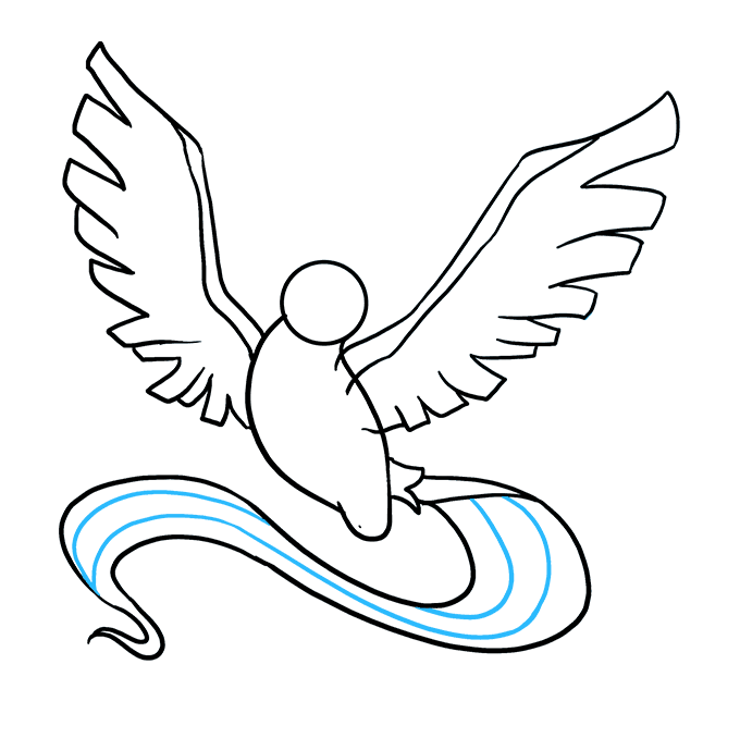 Cách vẽ Articuno: Bước 5