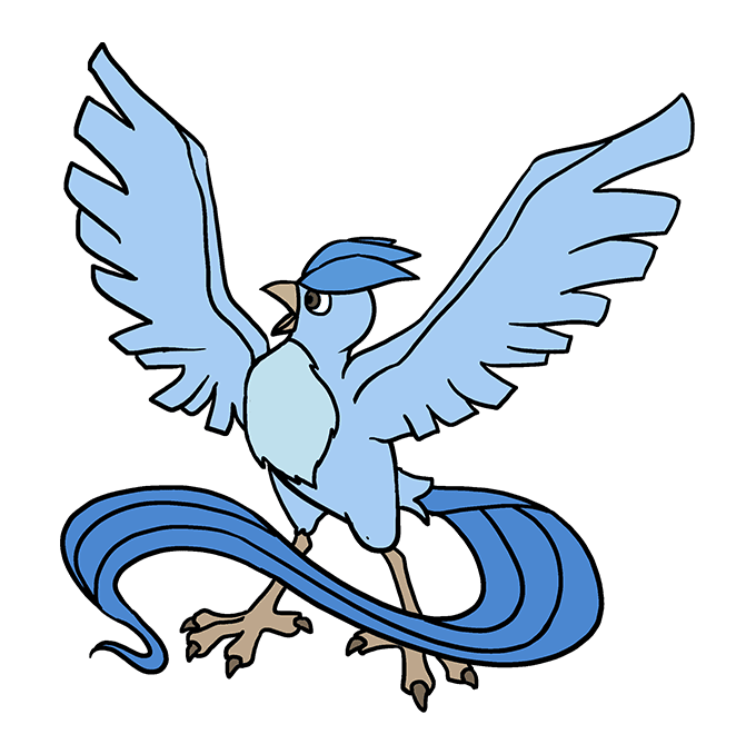 Cách vẽ Articuno: Bước 10