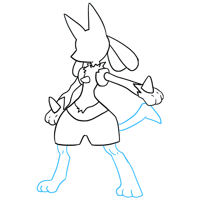 Cách vẽ Lucario: Bước 8