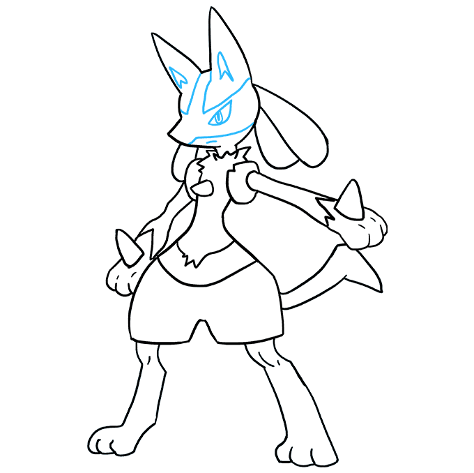 Cách vẽ Lucario: Bước 9