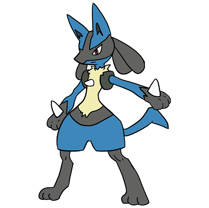 Cách vẽ Lucario: Bước 10