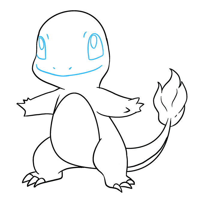 Cách vẽ Charmander: Bước 9