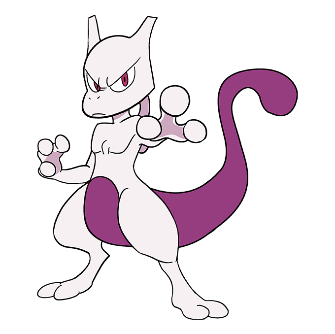 Cách vẽ Mewtwo: Bước 10