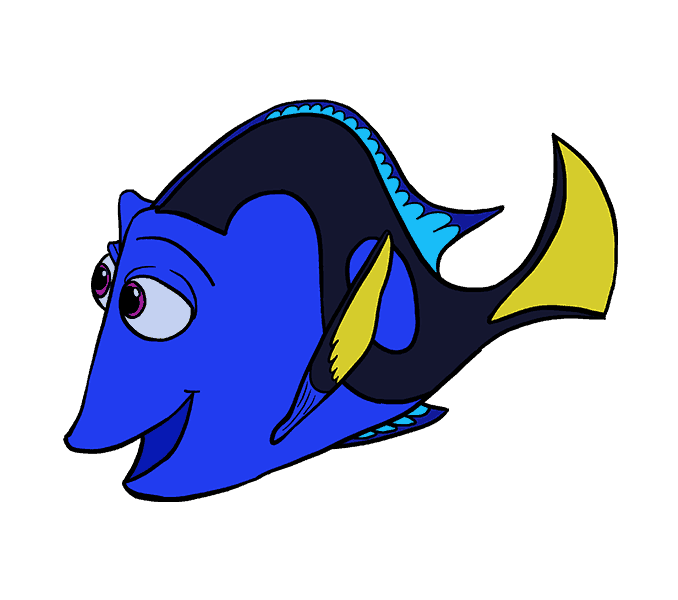 Cách vẽ Dory: Bước 20