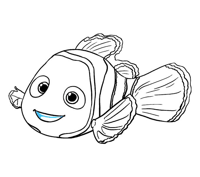 Cách vẽ Nemo: Bước 19