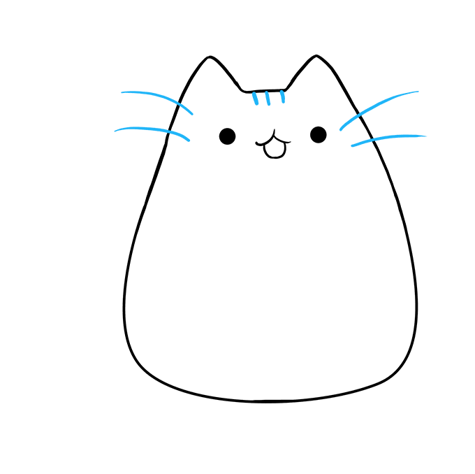 Cách vẽ Con mèo Pusheen: Bước 6