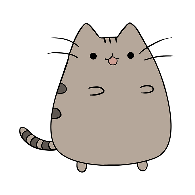 Cách vẽ Con mèo Pusheen: Bước 10