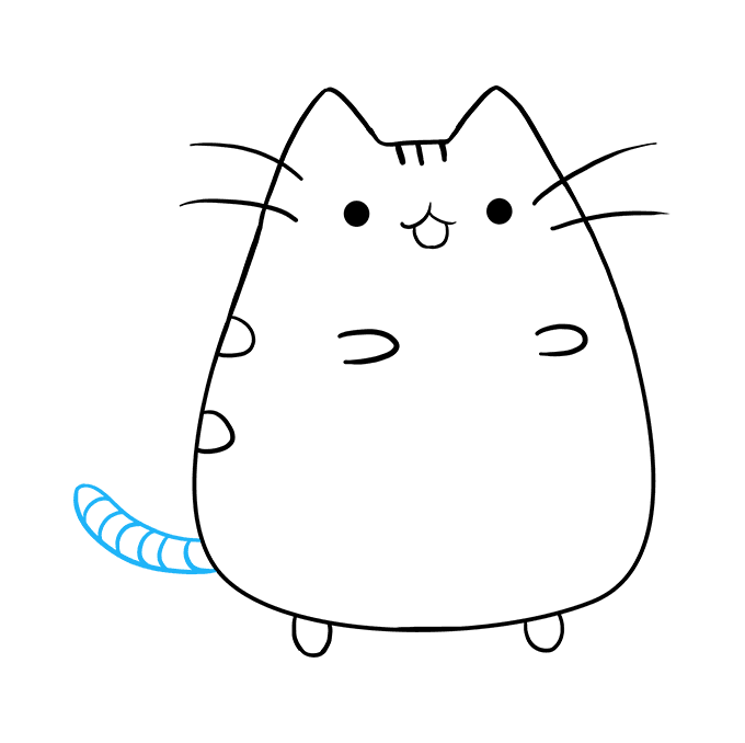 Cách vẽ Con mèo Pusheen: Bước 9