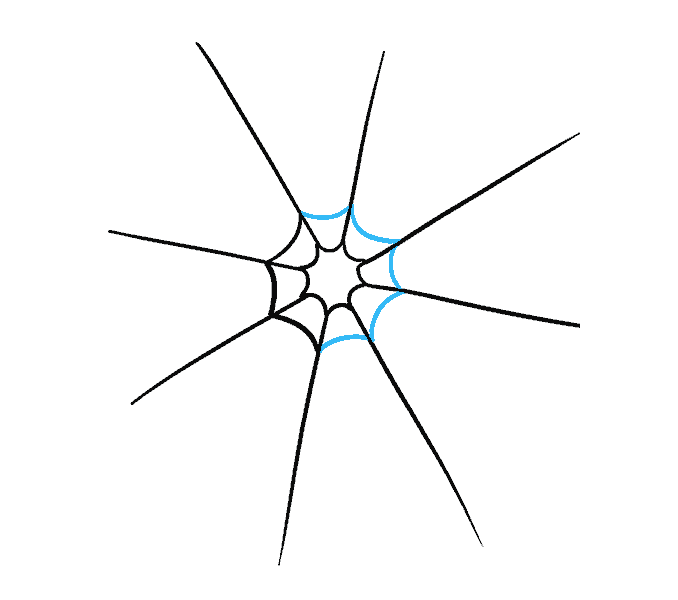 Cách vẽ mạng nhện bằng mạng nhện: Bước 4