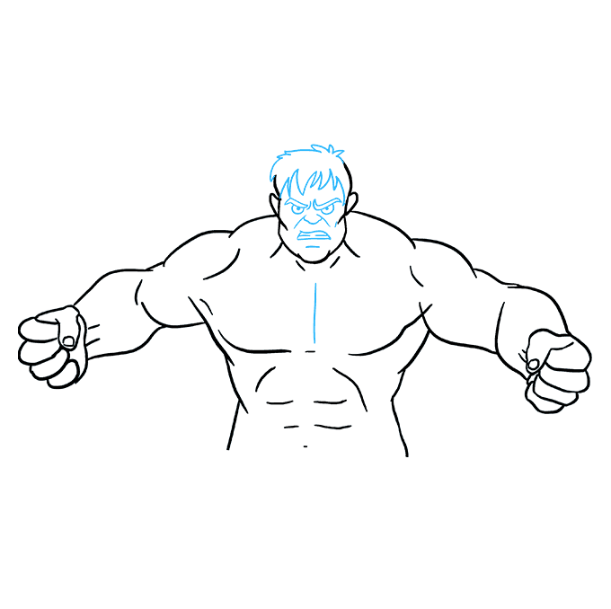 Cách vẽ Hulk: Bước 9