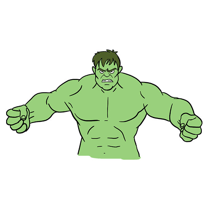 Cách vẽ Hulk: Bước 10