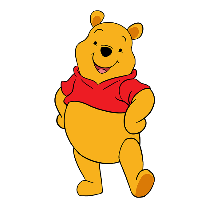 Cách vẽ Gấu Pooh: Bước 10