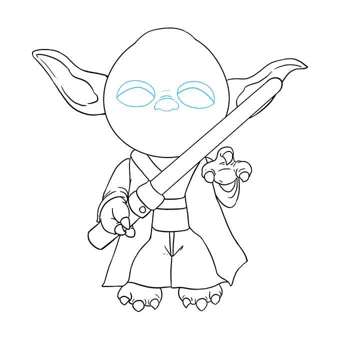 Cách vẽ Yoda: Bước 8