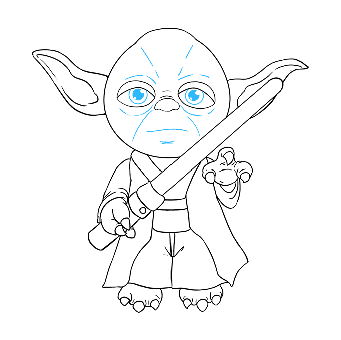 Cách vẽ Yoda: Bước 9