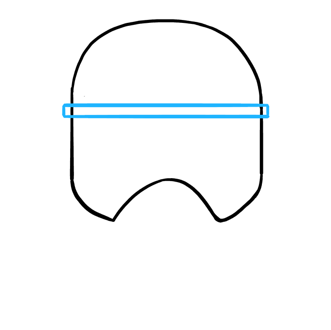 Cách vẽ mũ bảo hiểm Stormtrooper: Bước 3