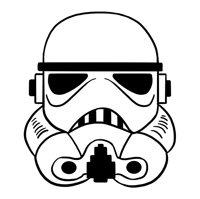 Cách vẽ mũ bảo hiểm Stormtrooper: Bước 10