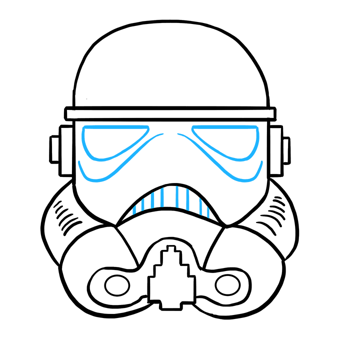 Cách vẽ mũ bảo hiểm Stormtrooper: Bước 9