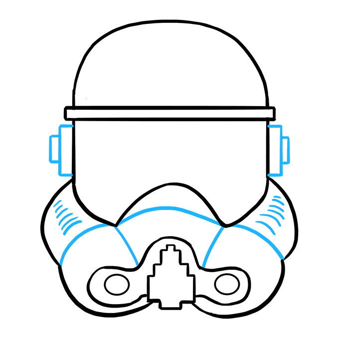 Cách vẽ mũ bảo hiểm Stormtrooper: Bước 8