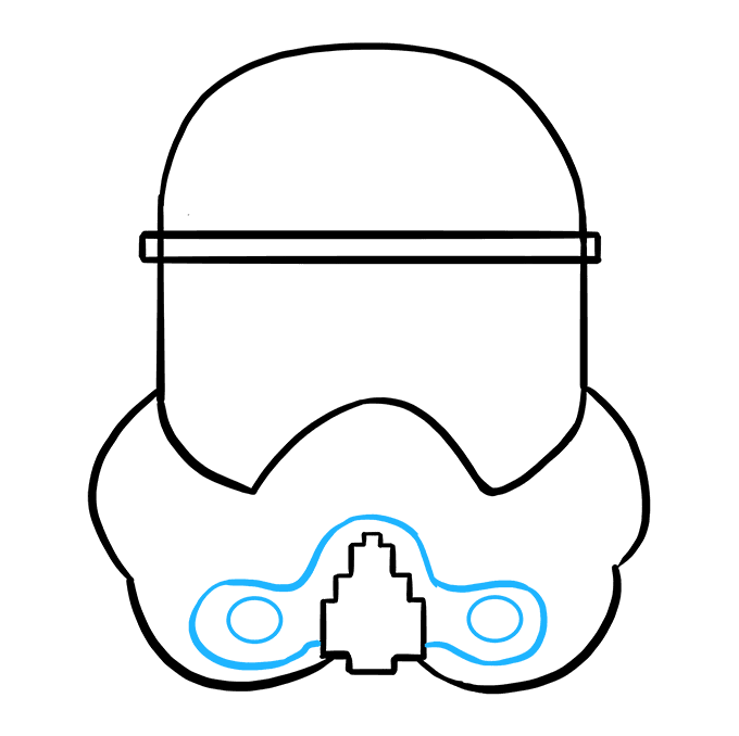 Cách vẽ mũ bảo hiểm Stormtrooper: Bước 7