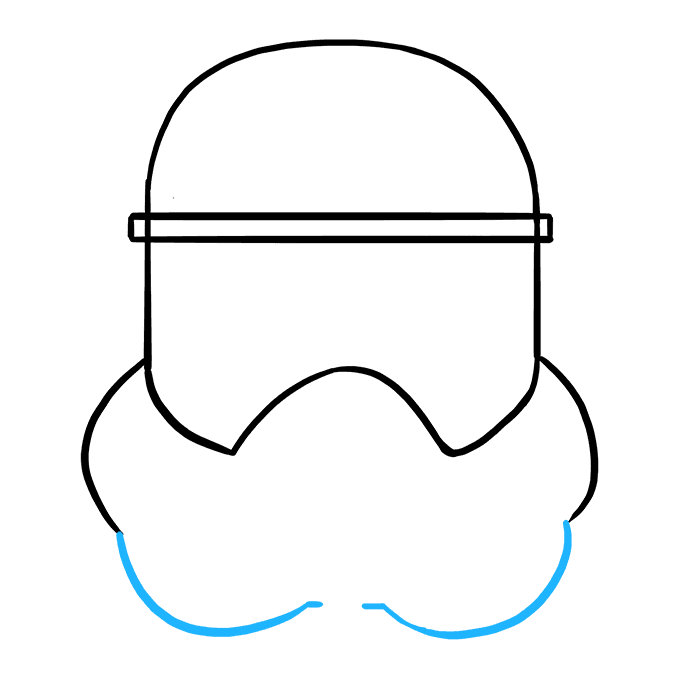 Cách vẽ mũ bảo hiểm Stormtrooper: Bước 5