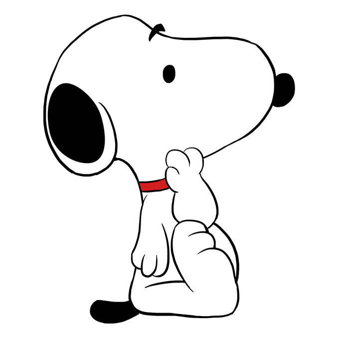 Cách vẽ Snoopy: Bước 10