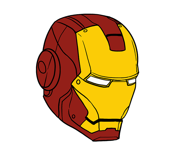 Cách vẽ mặt nạ của Iron Man: Bước 20