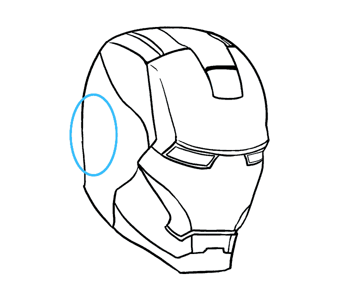 Cách vẽ mặt nạ của Iron Man: Bước 13