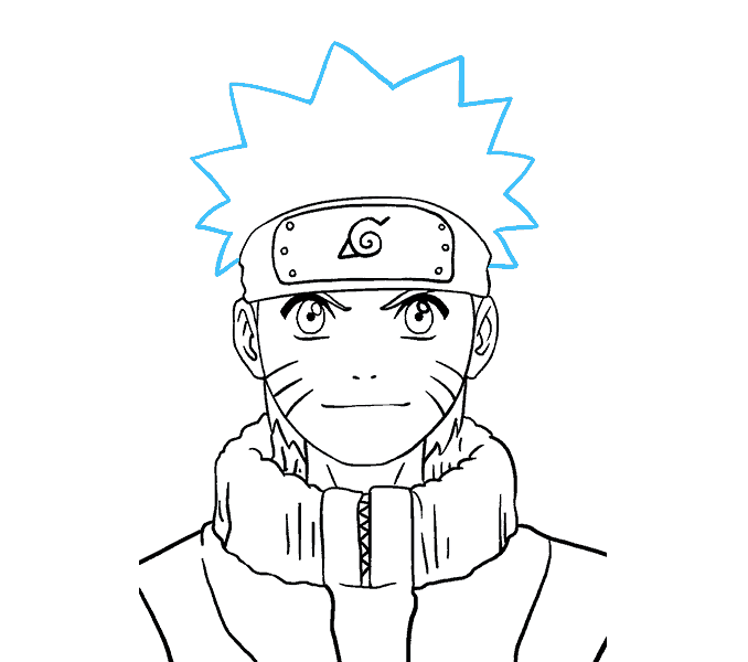 Cách vẽ Naruto: Bước 19