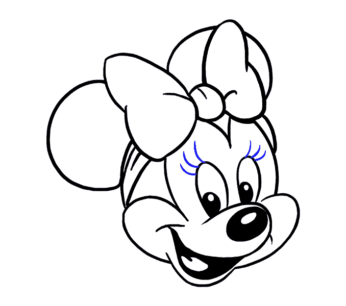 Cách vẽ chuột Minnie: Bước 19