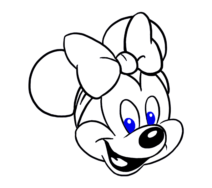 Cách vẽ chuột Minnie: Bước 18