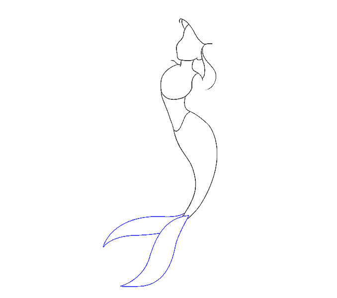 Cách vẽ nàng tiên cá Ariel: Bước 9