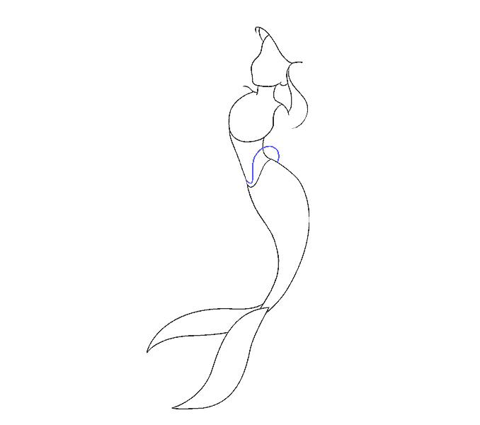 Cách vẽ nàng tiên cá Ariel: Bước 10