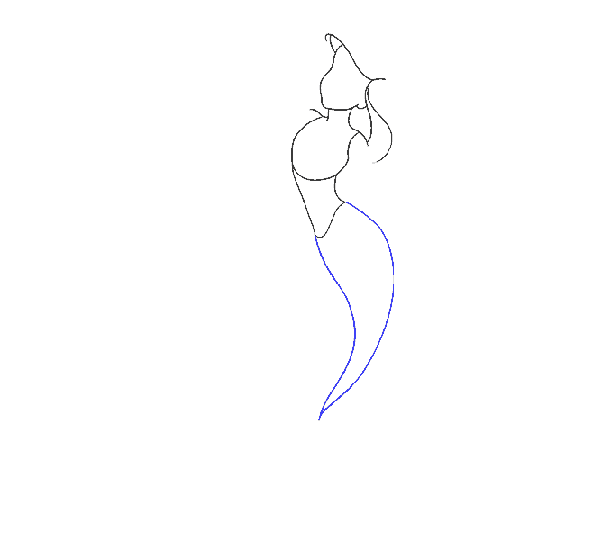 Cách vẽ nàng tiên cá Ariel: Bước 8