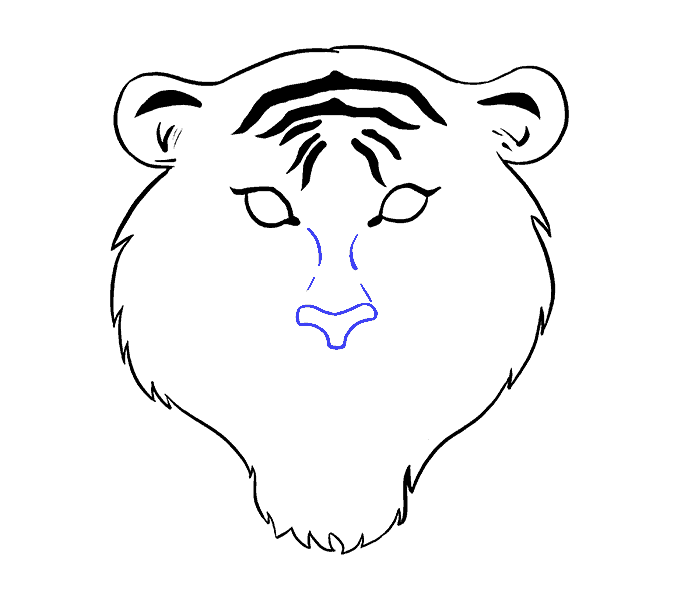 Cách vẽ mặt hổ: Bước 9