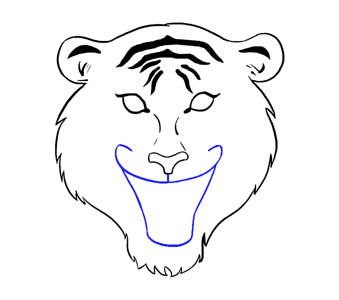 Cách vẽ mặt hổ: Bước 10