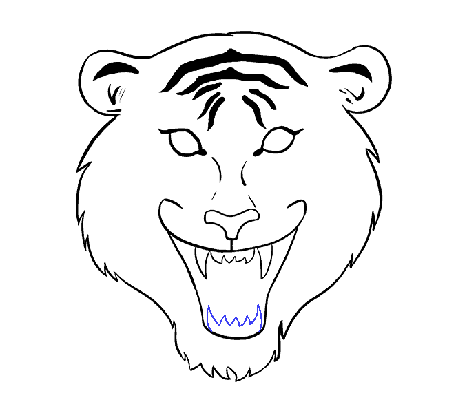 Cách vẽ mặt hổ: Bước 12