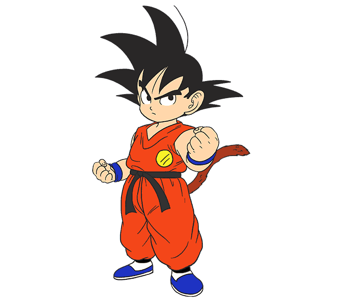 Cách vẽ Goku: Bước 20