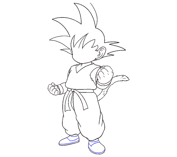 Cách vẽ Goku: Bước 17