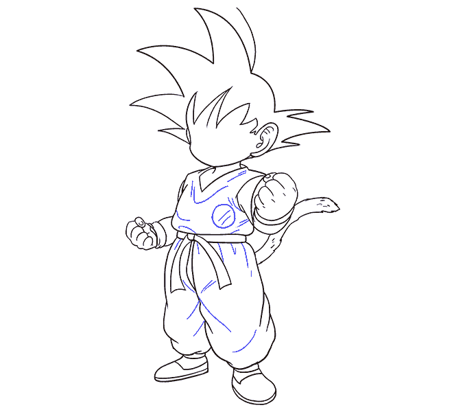 Cách vẽ Goku: Bước 18