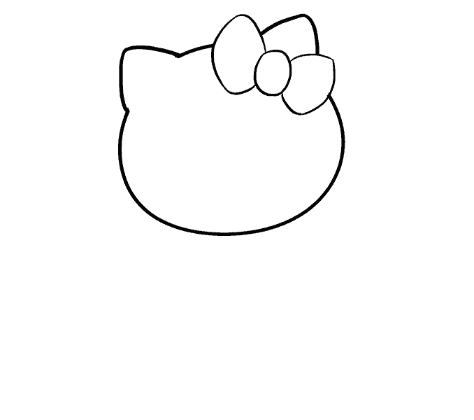 Cách vẽ Hello Kitty: Bước 5